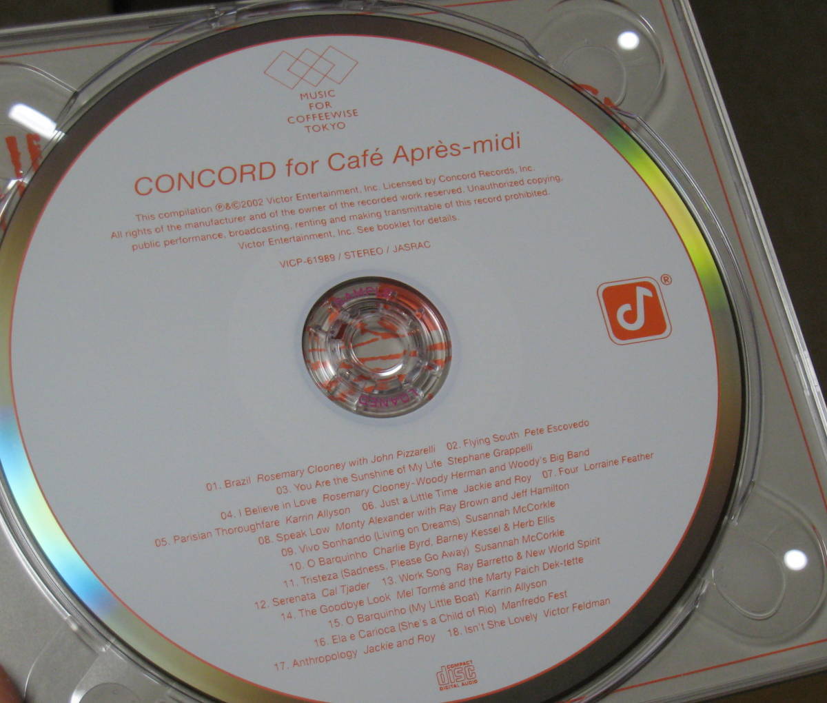 CONCORD for Cafe Apres-midi 帯付き CD VICP-61989 コンコード・フォー・カフェ・アプレミディ 橋本徹 サバービア SUBURBIA JAZZ 送料無料_画像4