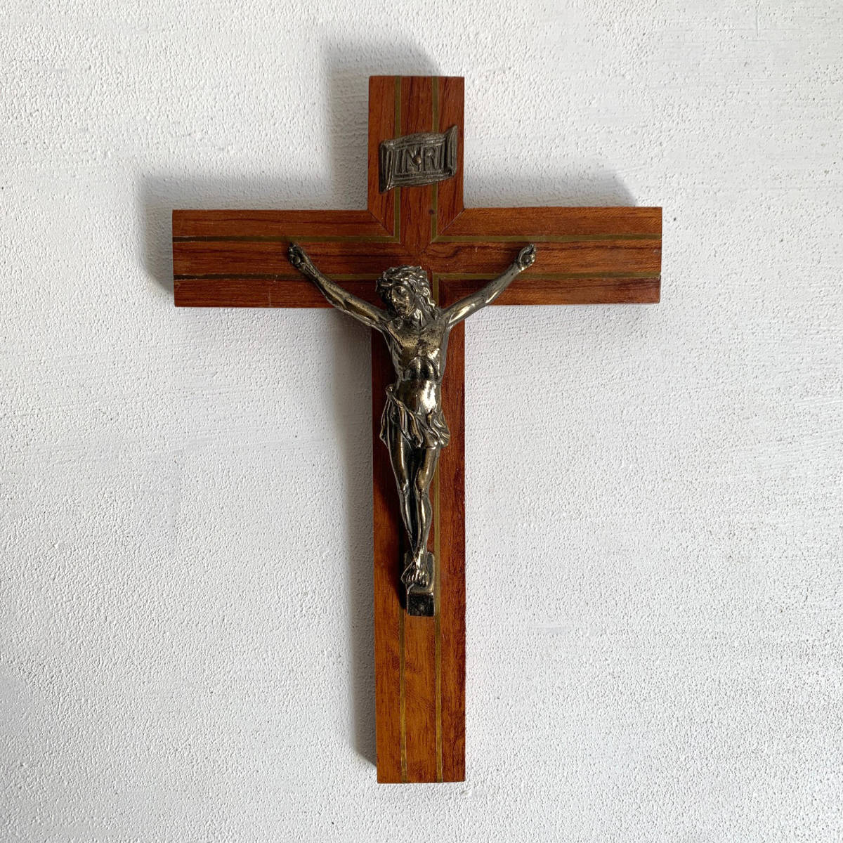 フランス ヴィンテージ 寄せ木 クロス キリスト 十字架 イエス 聖母