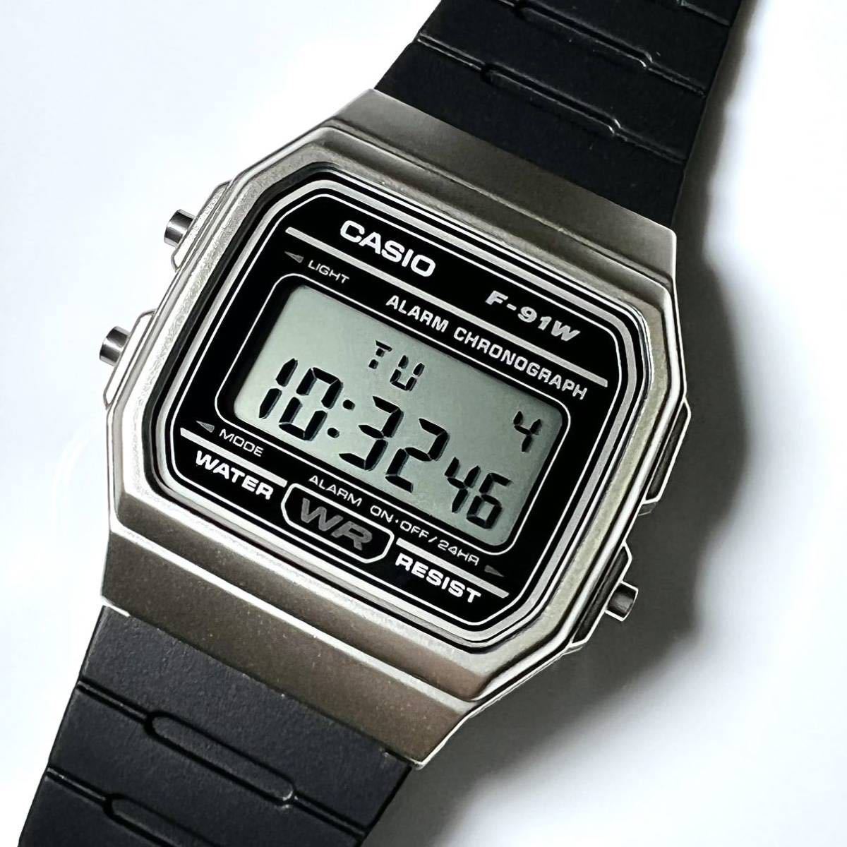 新品 CASIO F-91W シルバー　クォーツクロノグラフ_画像1