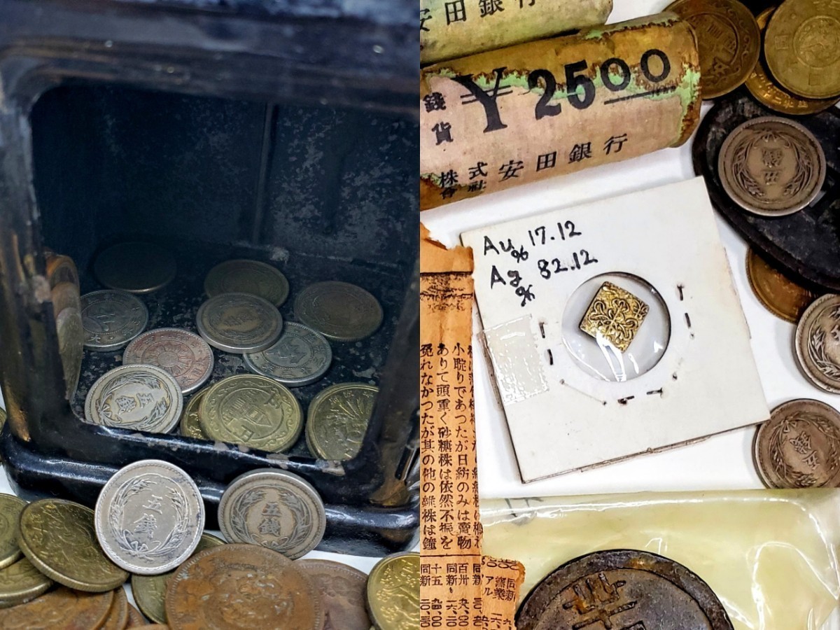 ◆旧家物未選別　ロール　銀貨ロール　金庫　古銭　貯金箱　銀貨　銅貨　琉球　一朱金　金貨　貿易銀 ネックレス　骨董品　当時年代物　他_画像6