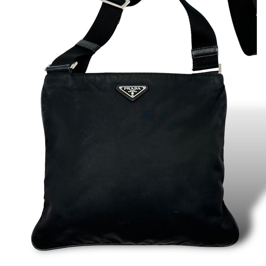 PRADA ショルダーバッグ クロスボディ ナイロン レザー 白タグ PRADA ショルダーバッグ クロスボディ ナイロン レザー 白タグ