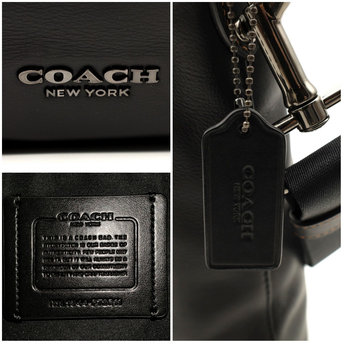 送料無料 新品未使用 COACH コーチ メンズ ショルダーバッグ グラハム スムース カーフレザー ソフト メッセンジャー F72511 ブラック_画像3