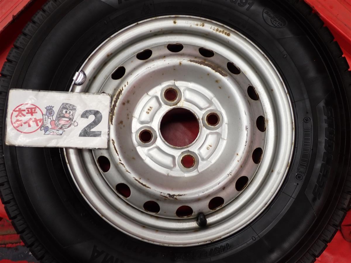 スタッドレス アクティ純正スチール(キャップ無)+ ヨコハマ アイスガードIG91 [ 145/80R12 80/78N ] 8.5/8分山★ アクティ バモス stwt12_画像6