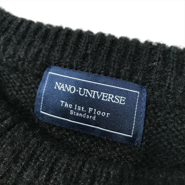 《良品◎》NANO UNIVERSE ナノユニバース★ノルディック柄*デザインニット*セーター*ブラック/ホワイト/ブラウン*サイズS(MW2824)◆S60_画像4