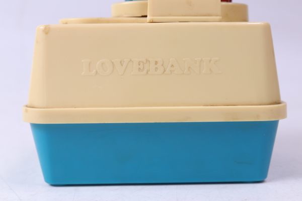 ☆昭和レトロ LOVEBANK ラブバンク からくり 貯金箱 人形 電池式 コインバンク 置物 当時物 ジャンク De1103_画像5