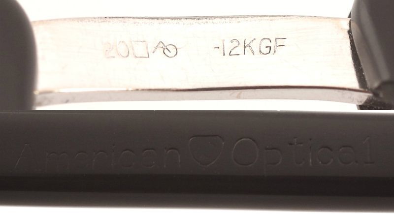 貴重 1950's American Optical アメリカンオプティカル Sirmont サーモント Onyx オニキス ブラック 黒 マルコムX 金張り 44/20 美品 A1445_画像10