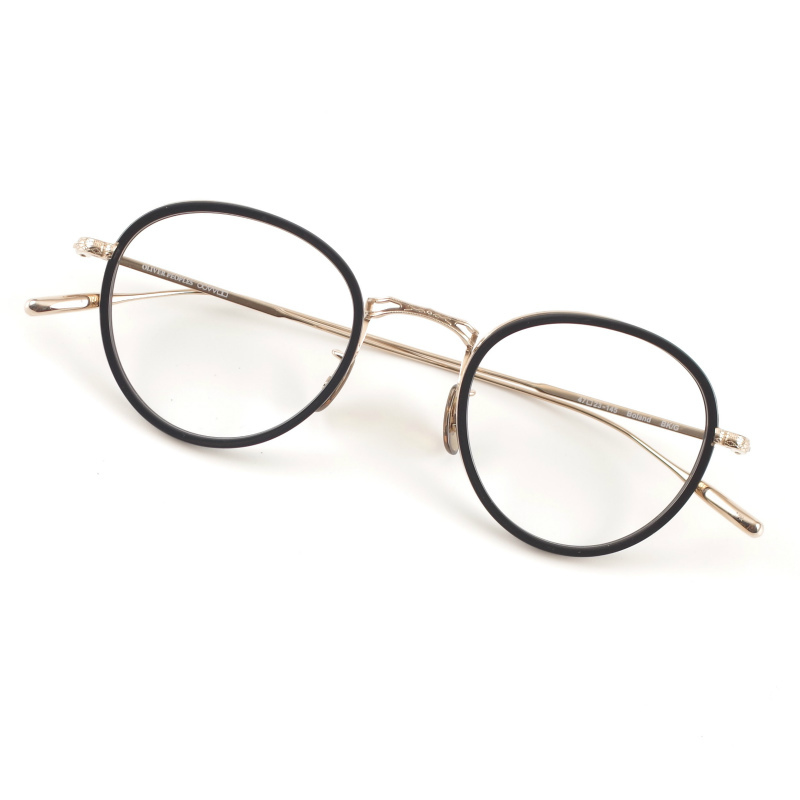 美品 Oliver Peoples オリバーピープルス Boland ボラン コンビネーション ボストン 黒 彫金 オプテックジャパン A1439_画像1