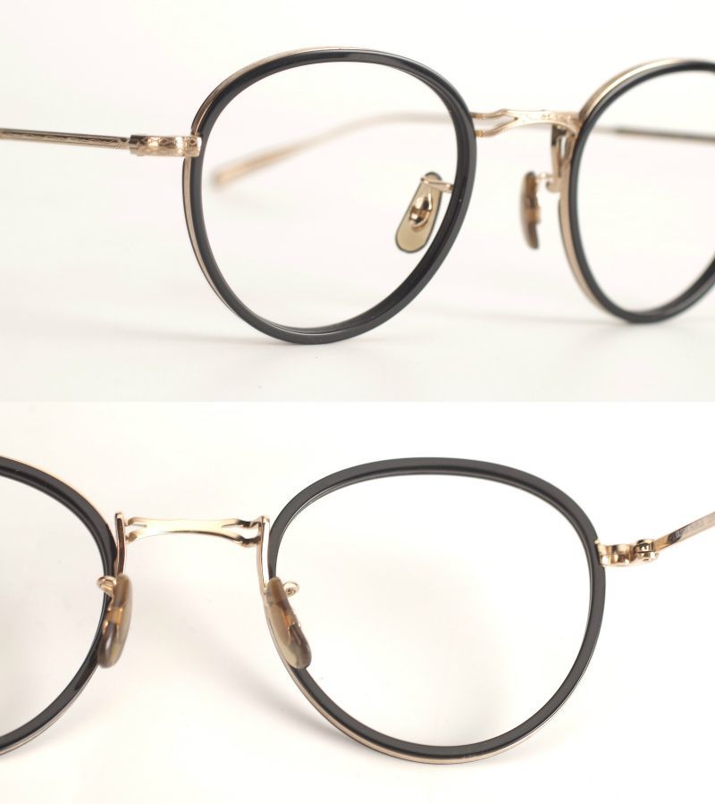 美品 Oliver Peoples オリバーピープルス Boland ボラン コンビネーション ボストン 黒 彫金 オプテックジャパン A1439_画像8