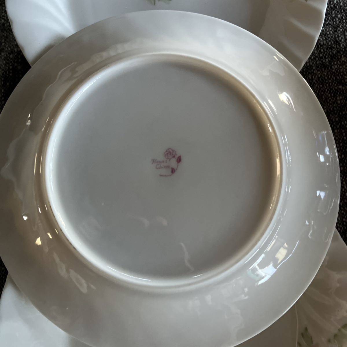 Flower CHINA 食器　8点セット　皿　カレー皿　花柄　昭和レトロ_画像4