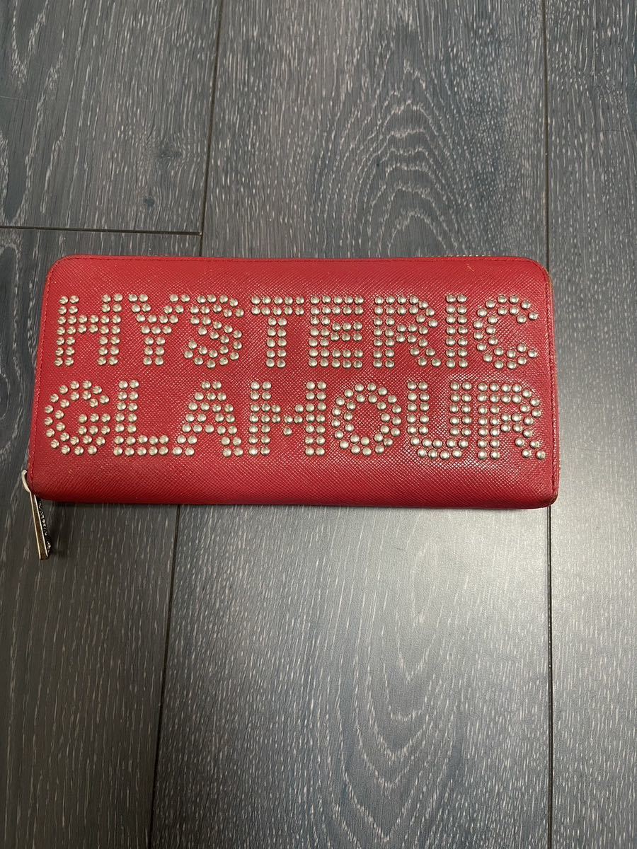 ヒステリックグラマー　HYSTERIC GLAMOUR　スタッズ　赤　長財布_画像1