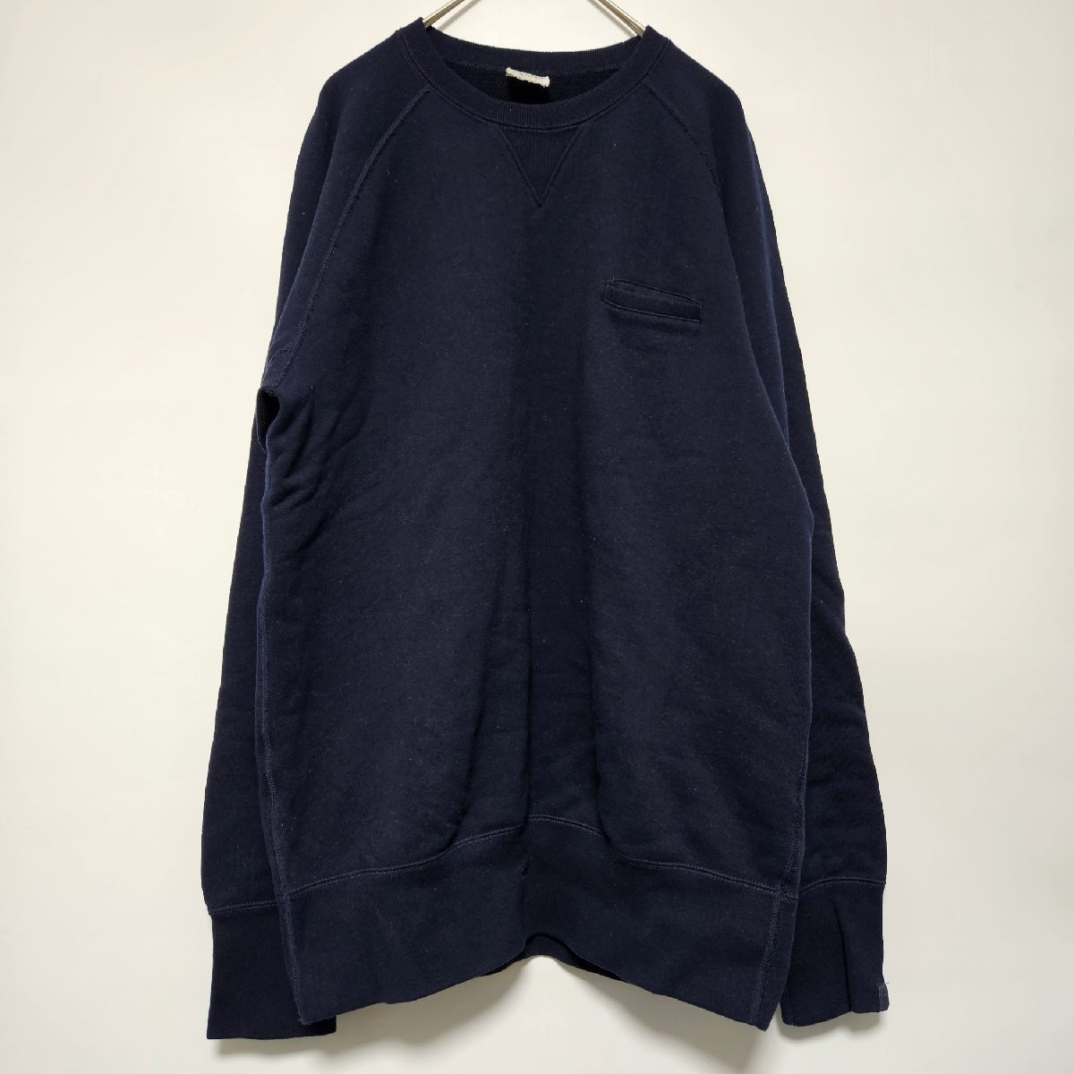 LOOPWHEELER ビギン別注スウェット ネイビー LARGE クルーネック トレーナー SWEAT ループウィラー_画像1