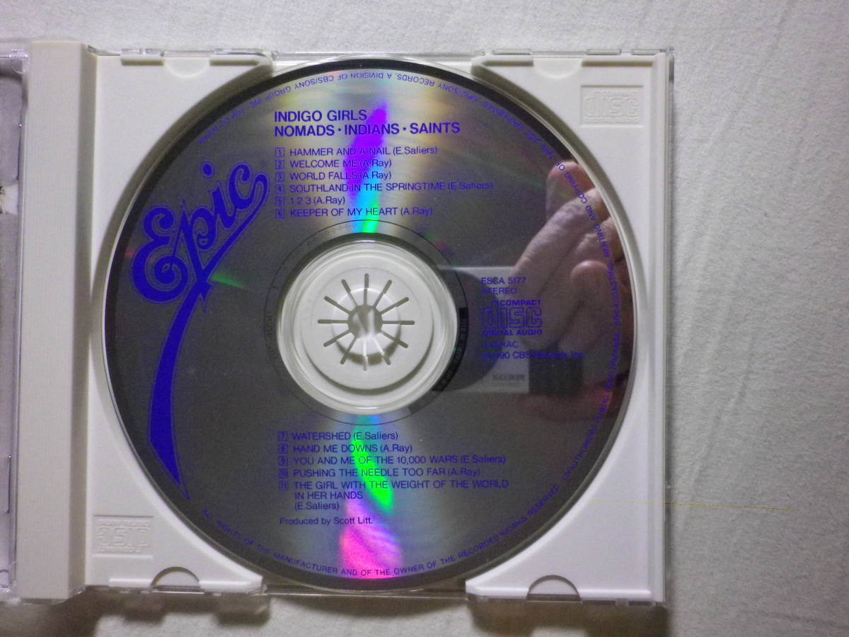 『Indigo Girls/Nomads Indians Saints(1990)』(1990年発売,ESCA-5177,3rd,廃盤,国内盤帯付,歌詞対訳付,Hammer And Nail,Folk,グランジ)_画像3