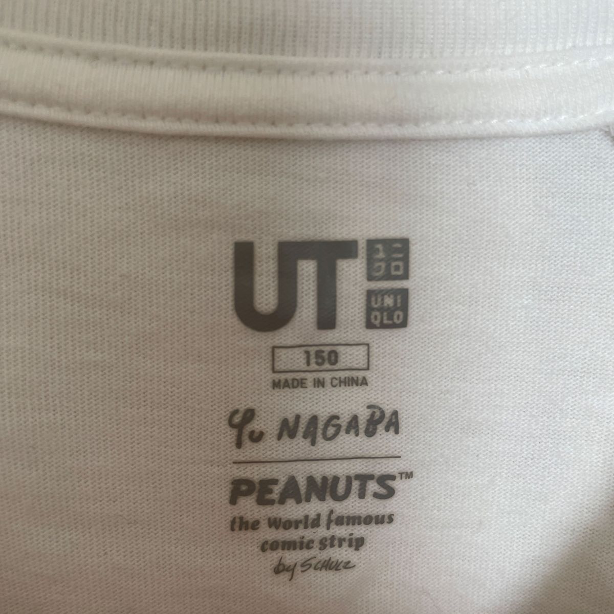 ユニクロ　PEANUTS×Yu Nagaba UT Tシャツ 半袖 2枚セット 150 ホワイト ブラック 