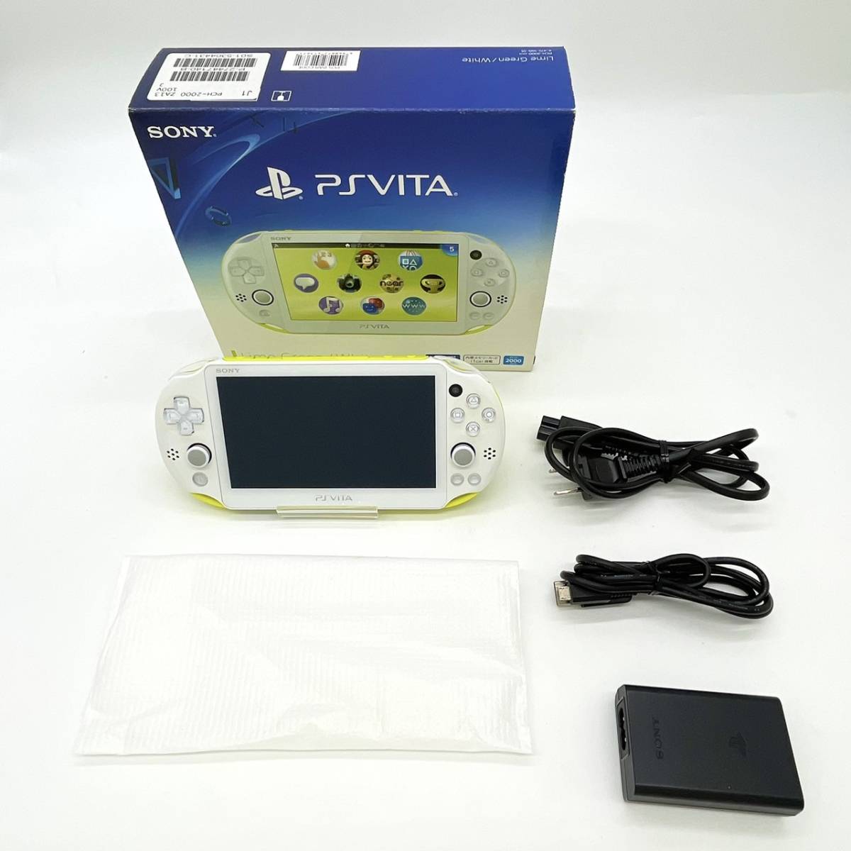 PlayStation Vita Wi-Fiモデル ライムグリーン/ホワイト (PCH-2000ZA13)【メーカー生産終了】【極美品】