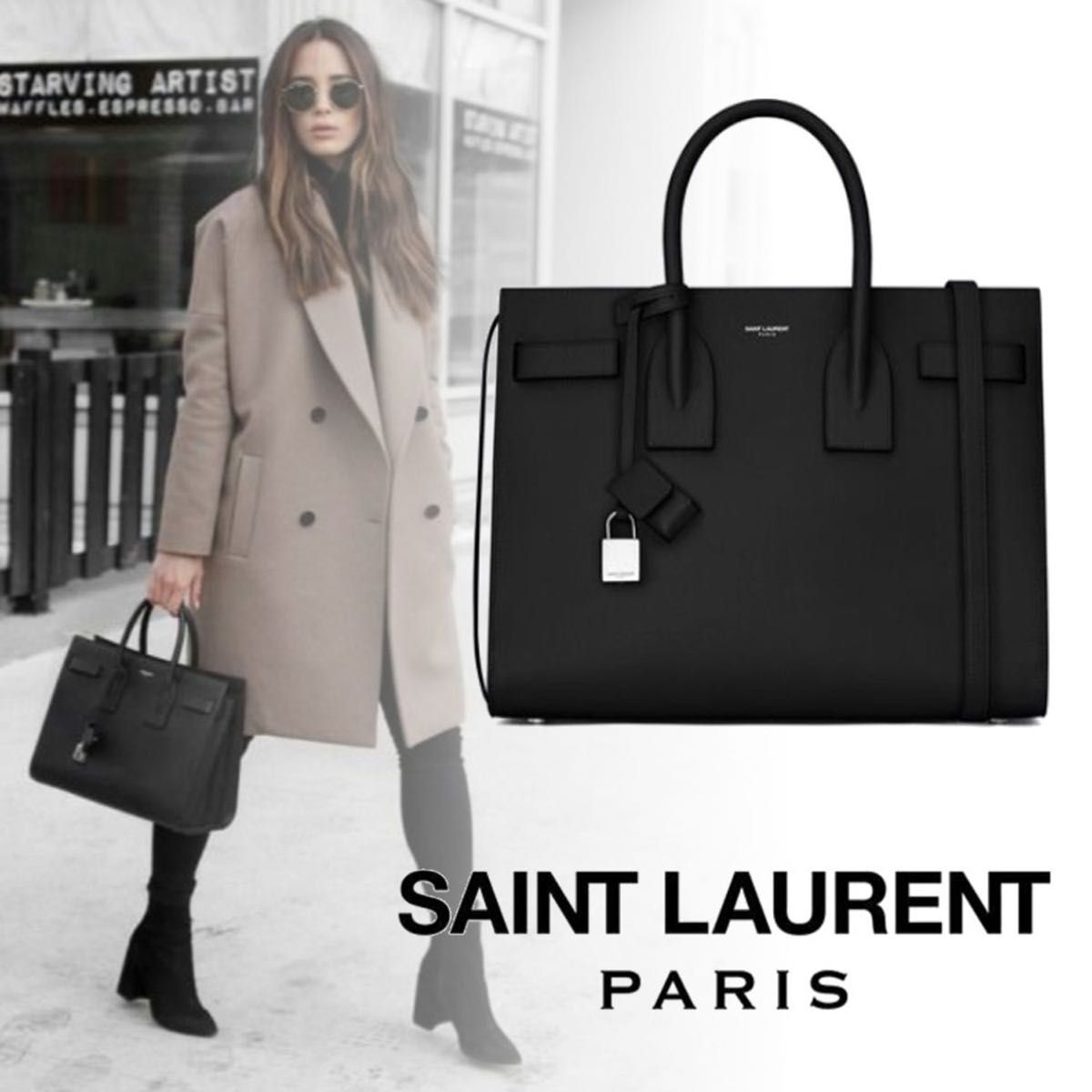 【美品!!】SAINT LAURENT サンローラン サックドジュール スモール ハンドバッグ ライトグレー×パイソン 鑑定済み■