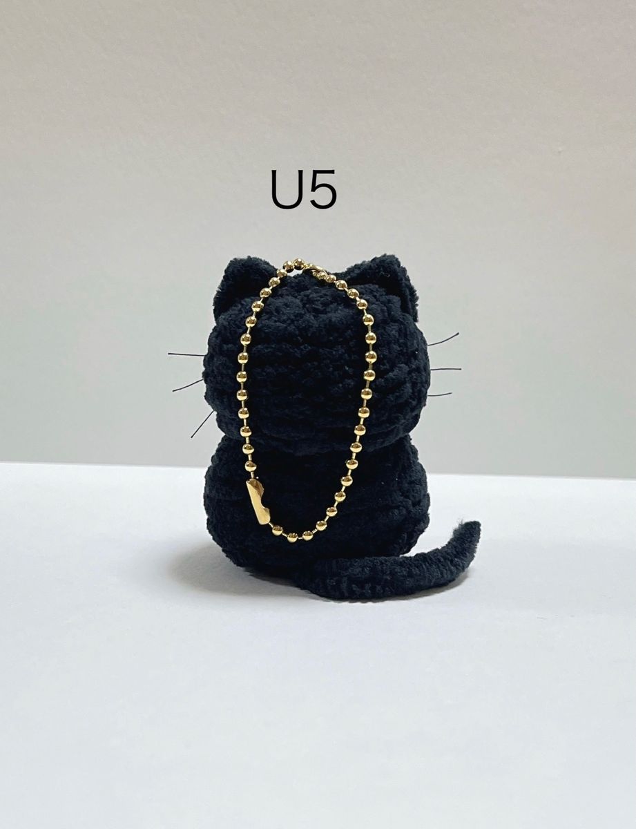 黒猫ちゃんの編みぐるみキーホルダーU5