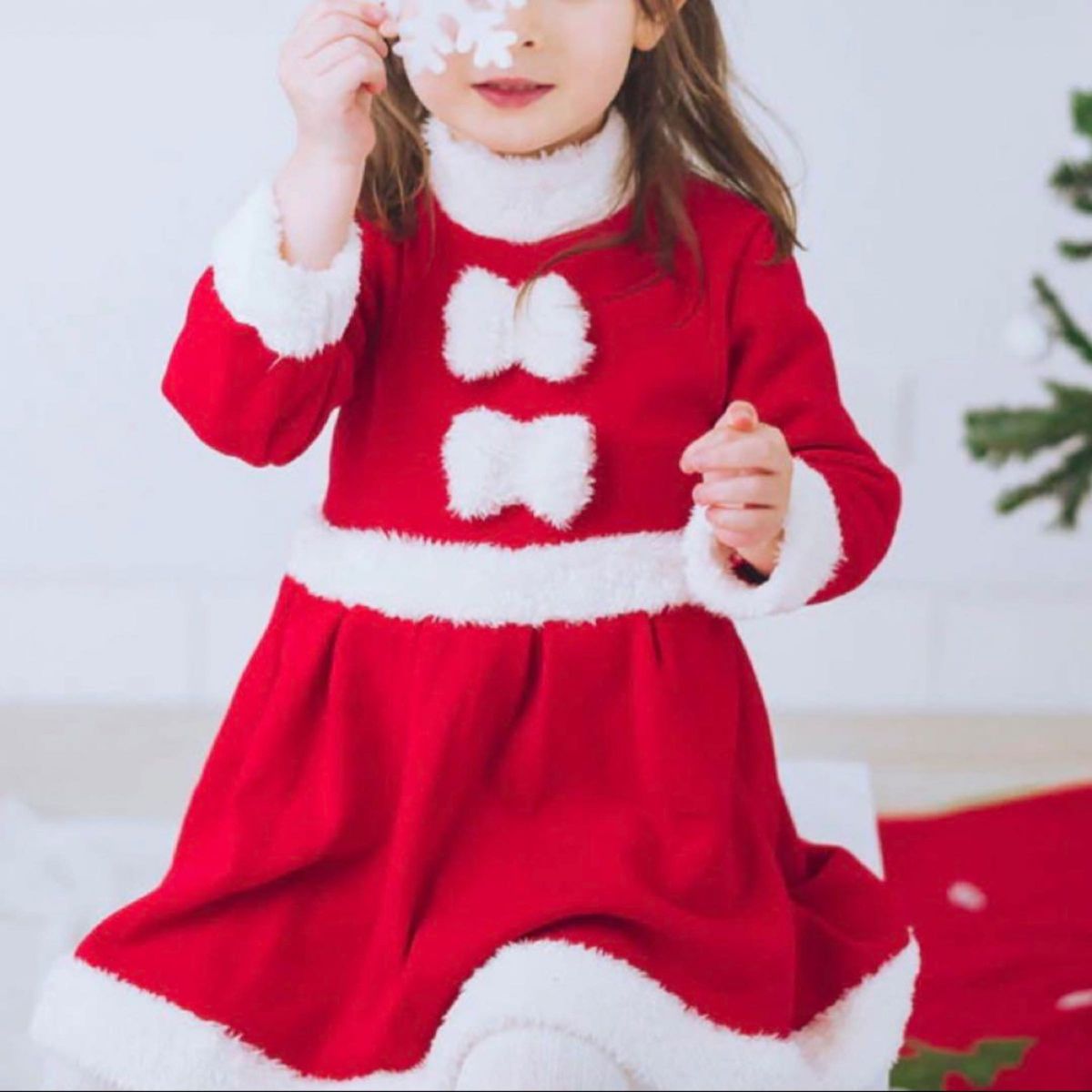 クリスマス サンタクロース サンタ 子供 女の子 コスチューム ワンピース キッズ コスプレ 帽子 100