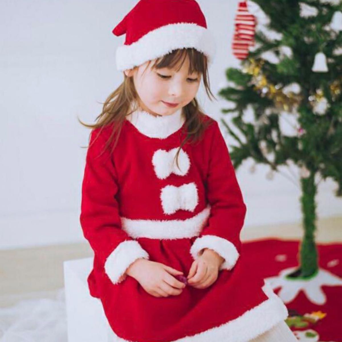 サンタ コスプレ 女の子 クリスマス サンタコス  子供 衣装 キッズ ワンピース 子ども 帽子 ベビー