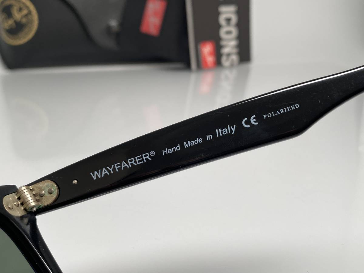 偏光★ケース付★RAY-BANレイバン WAYFARERウェイファーラー RB2140 901/58 50mm 黒ブラック/G-15 POLARIZED サングラス 廃盤サイズ B&L_画像7