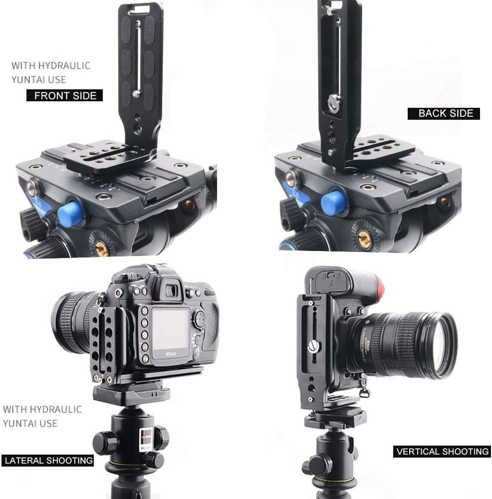 L QR koolehaoda多機能L型ブラケットクイックリリースプレート垂直ビデオ撮影ユニバーサルDSLRカメラLブラケットと1_画像4