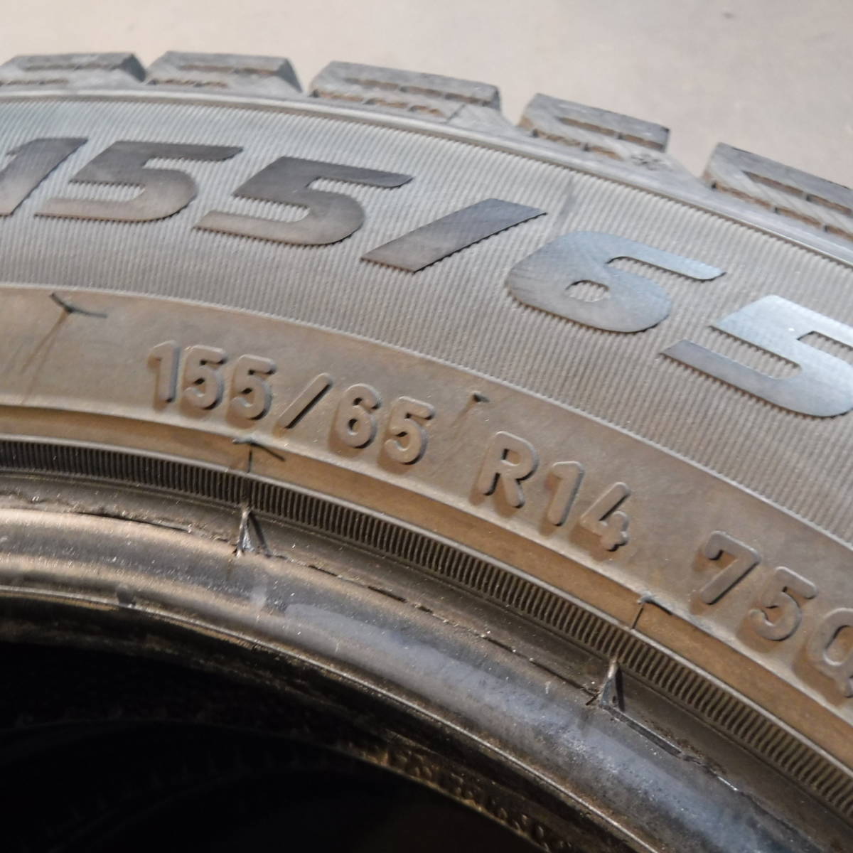 9分山 品質良し ICE ASIMMETRICO 155/65R14 中古スタッドレス PIRELLI(ピレリ) 愛知手渡し,交換可 個人宅配送不可 874-43_画像3