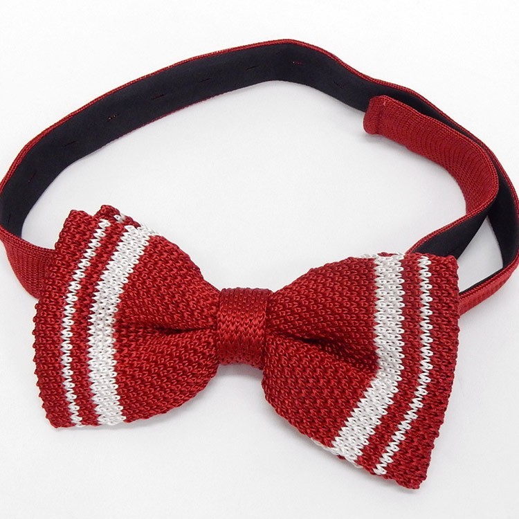  бабочка галстук красный / полоса шелк 100% трикотаж 6×12cm бабочка Thai bo- Thai почтовая доставка возможно CY02-RD