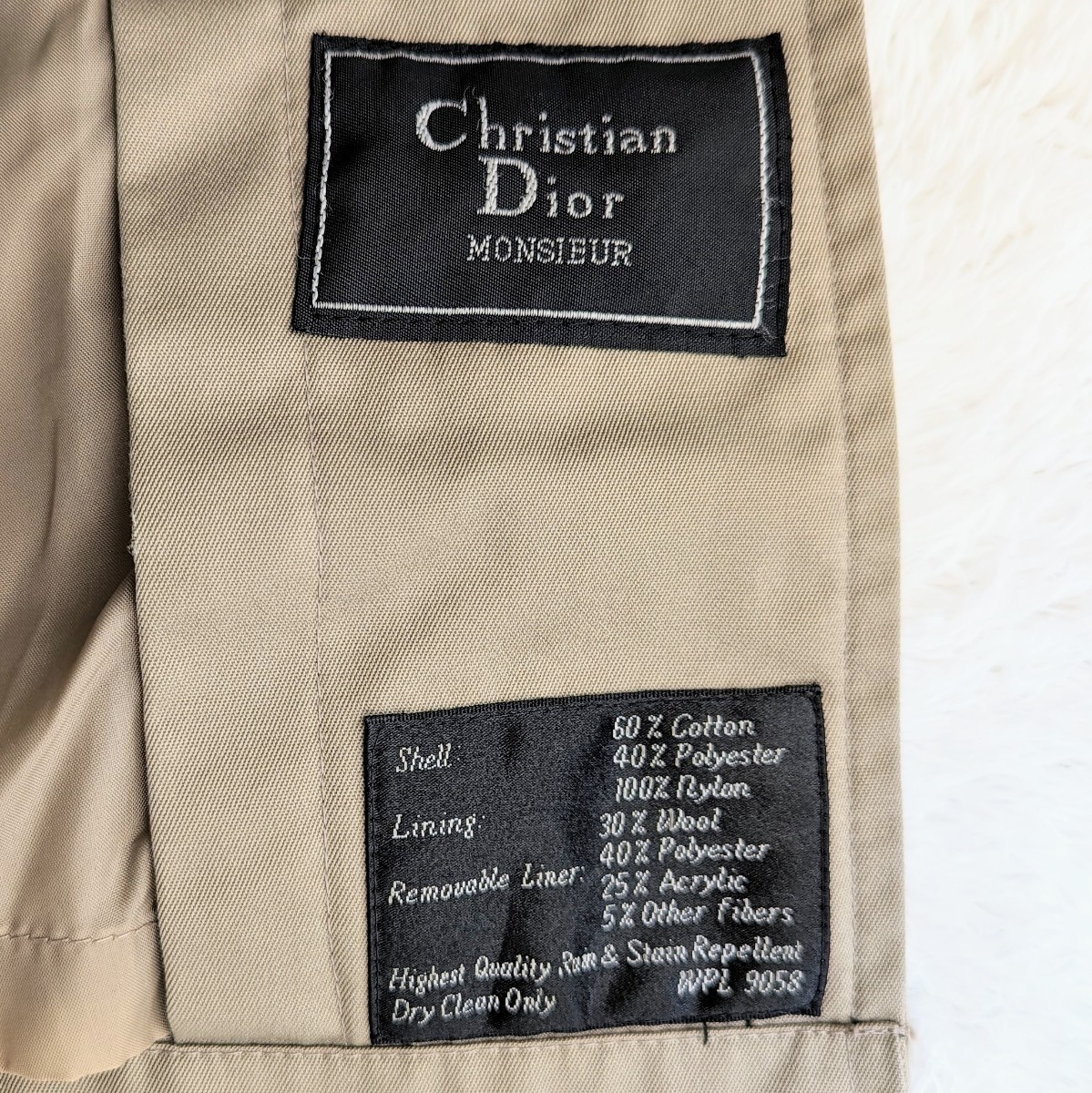 美品 クリスチャンディオール Christian Dior MONSIEUR ステンカラーコート ロングコート コート vintage ビンテージ LL ベージュ_画像6