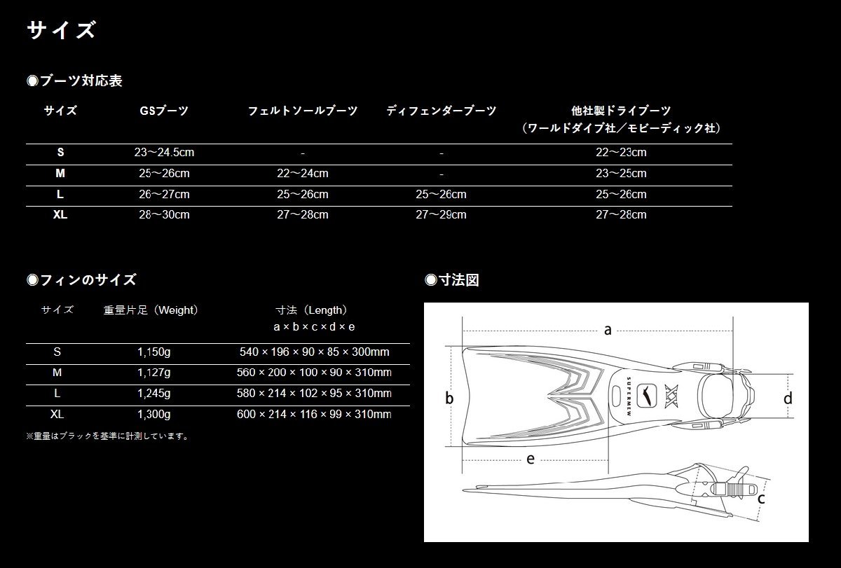 USED GULL ガル スーパーミューXX フィン サイズ:S(23-24.5cm) ラバーストラップ付 ランク:A スキューバダイビング用品 [Z56191]の画像6