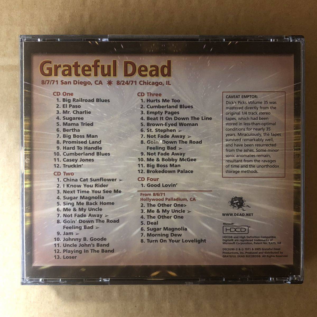 C12 中古CD グレイトフルデッド Grateful Dead Dick's Picks Vol.35 8/7/71 San Diego&8/24/71 Chicago_画像2