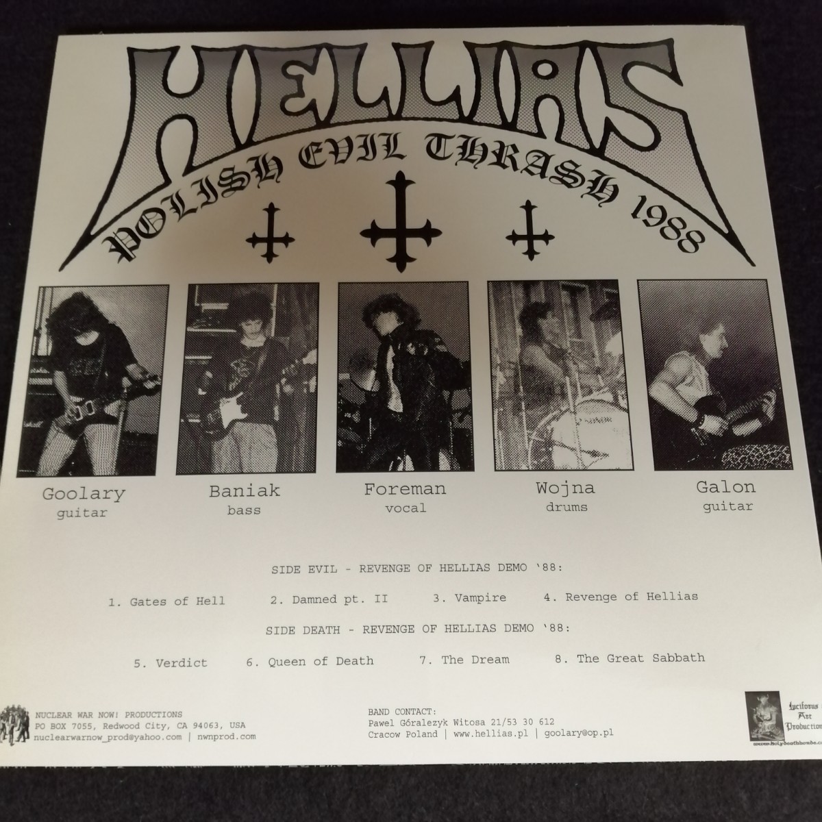 C12 中古LP 中古レコード　HELLIAS revenge of hellias US盤 ANTI-GOTH 094 ポーランド スラッシュ クリアオレンジビニール ワッペン等付_画像2