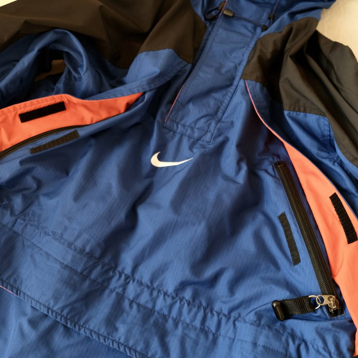 90s【 NIKE ACG 】ナイキ エーシージー CLIMA-FIT ナイロン フリース アノラック ジャケット / ブルーブラック 青黒 / S / ビンテージ_画像8