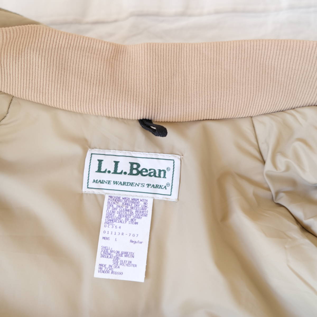 80s【 L.L.BEAN 】エルエルビーン ビンテージ MAINE WARDEN'S PARKA メインワーデンズパーカー / グリーン 緑系 / L / アメリカ USA製