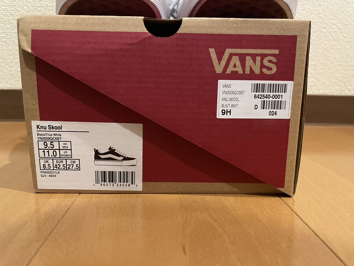 バンズ VANS Knu Skool ニュースクール 9ハーフ 黒白 _画像6