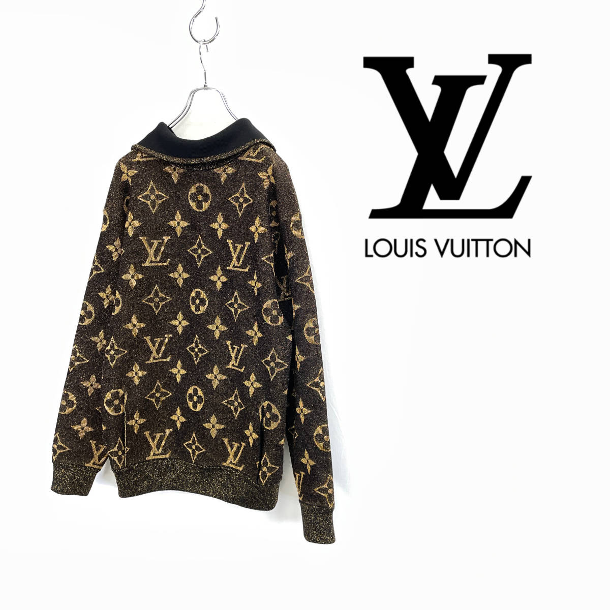 2021AW LOUIS VUITTON ルイヴィトン モノグラム ラメ ニット セーター size M RW221W IS5 FMKL03 1205671_画像1