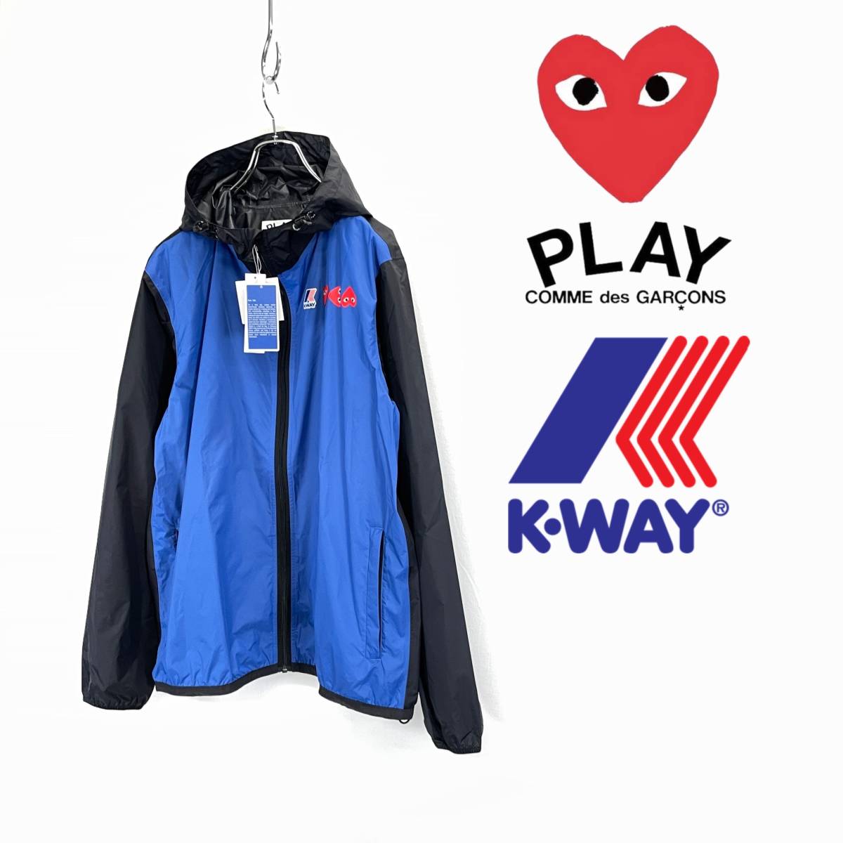 PLAY COMME des GARCONS K-Way プレイ コムデ ギャルソン カーウェイ ナイロン ジャケット パーカー size L【定価29.700円】1216270_画像1