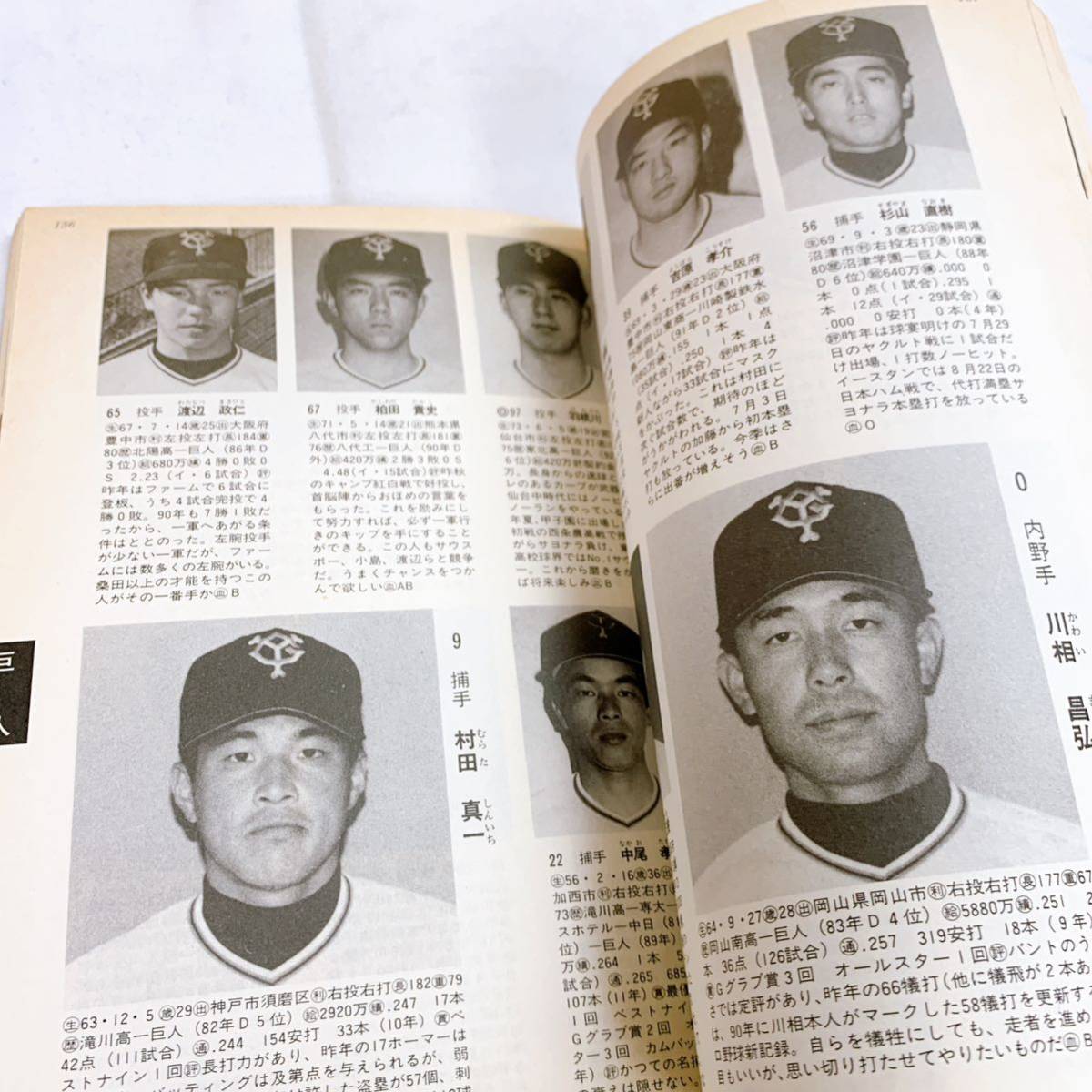 Q4-K12/19 ホームラン '92プロ野球 12球団全選手百科名鑑　桑田真澄　清原和博　古田　野茂英雄　落合　レア　希少　プロ野球選手_画像8