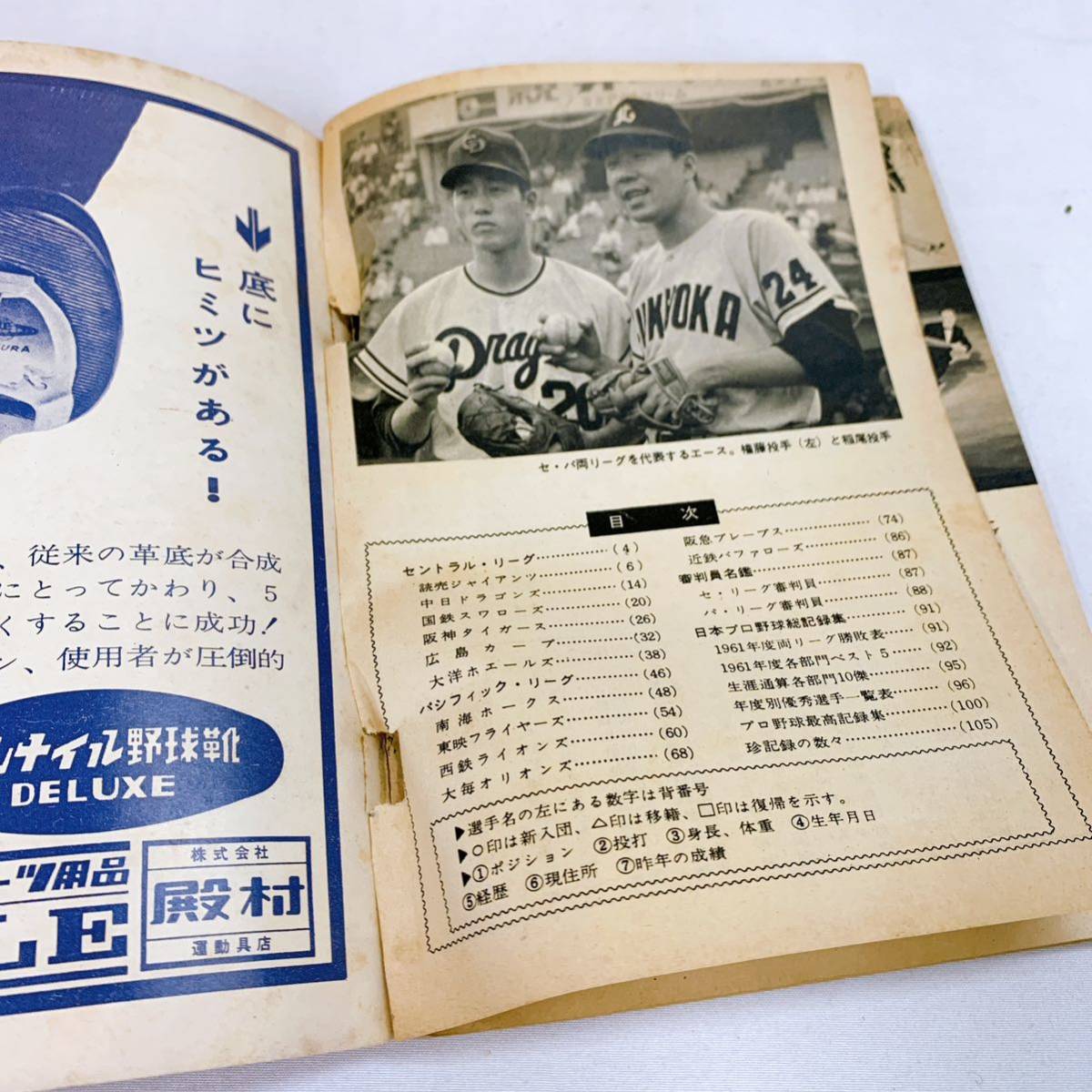 K4-T12/23 1962年プロ野球選手写真名鑑 ベースボール・マガジン三月号付録_画像4
