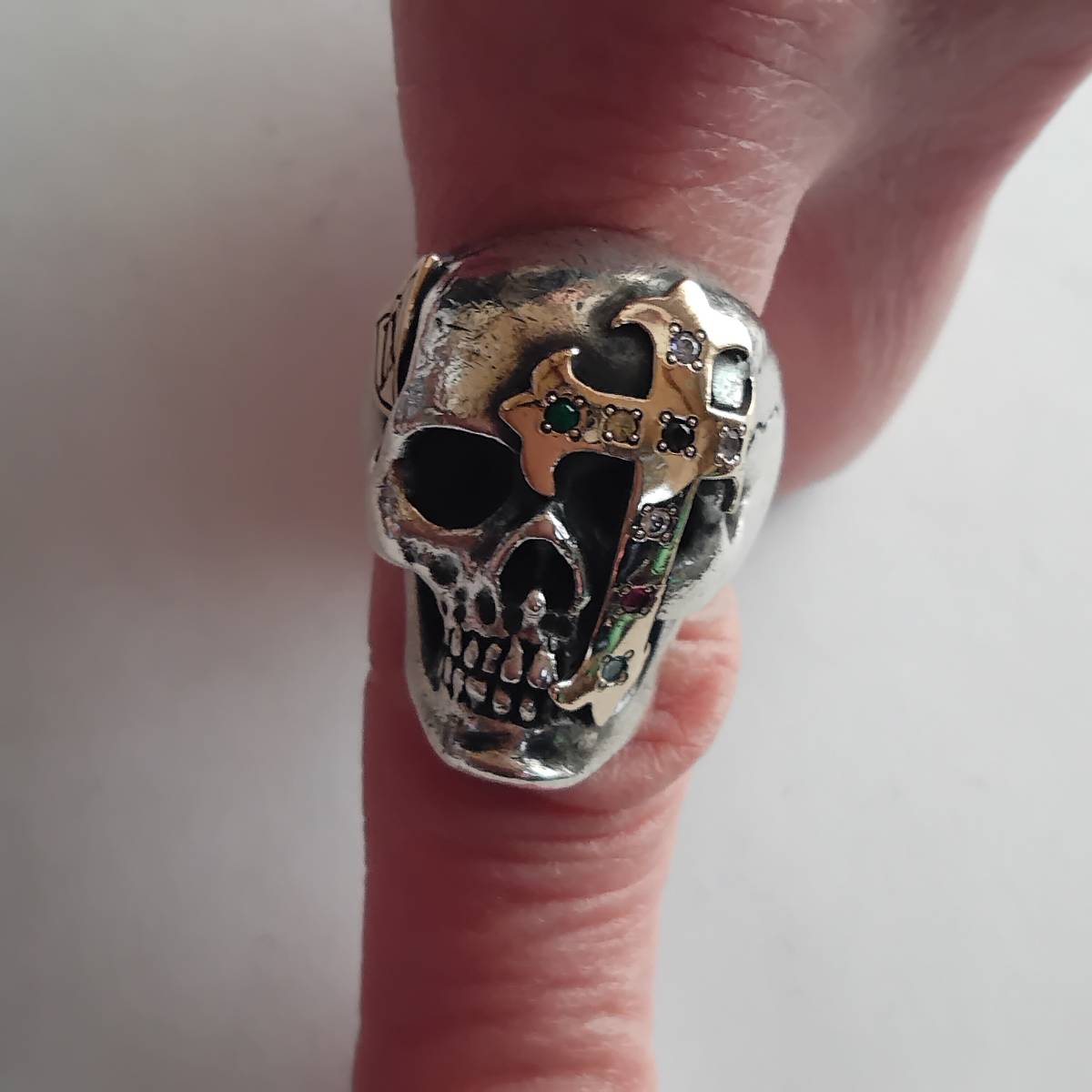  очень редкий [NUMBER (N)INE SKULL×MAGICAL DESIGN/SKULL RING Number Nine Skull кольцо серебряное кольцо Silve950×10K]