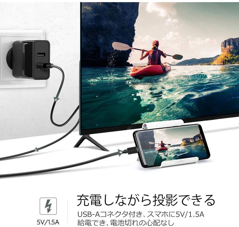 最新版USB Type-C HDMI ケーブル 4K HDMI テレビ変換ケーブルスマホ　AVアダプタ 高解像度 設定不要 充電しながら使える高耐久性_画像3