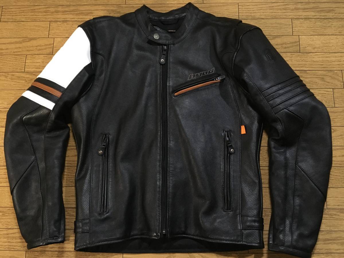 HYOD D3O 牛革ライディングレザーJKT 美品 Mサイズ 身長165-170cm 肩/肘/背パッド付_画像1