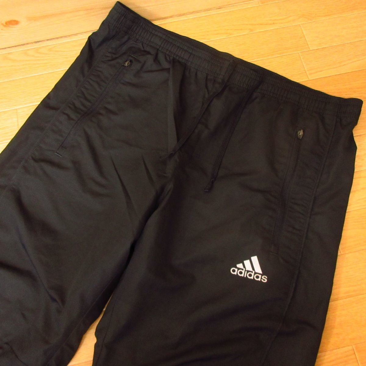 ◎adidas アディダス M 上下セット◆ジャージジャケット&ナイロンパンツ◆メンズ 黒x白◆B3075_画像7