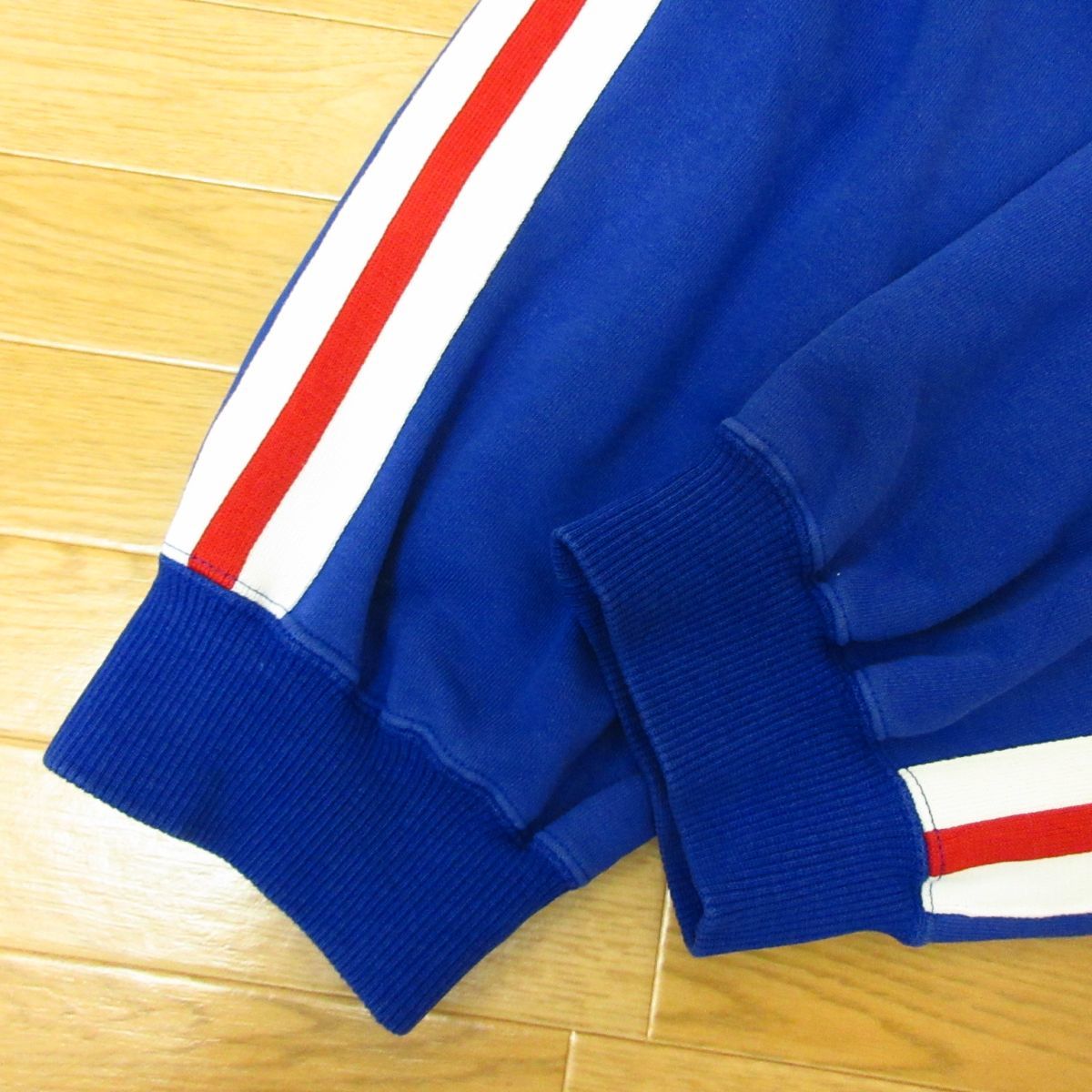 ◎90s！Champion チャンピオン M-L 上下セット◆セットアップ スウェット ジャケット&パンツ ヴィンテージ◆メンズ 青◆B3158_画像9