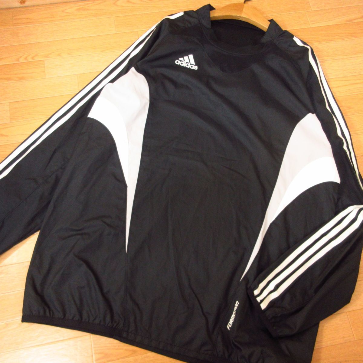 ◎adidas アディダス XL 上下セット◆ウィンドブレーカー ピステジャケット&厚手ナイロンパンツ 秋冬◆メンズ 黒◆B3147_画像2