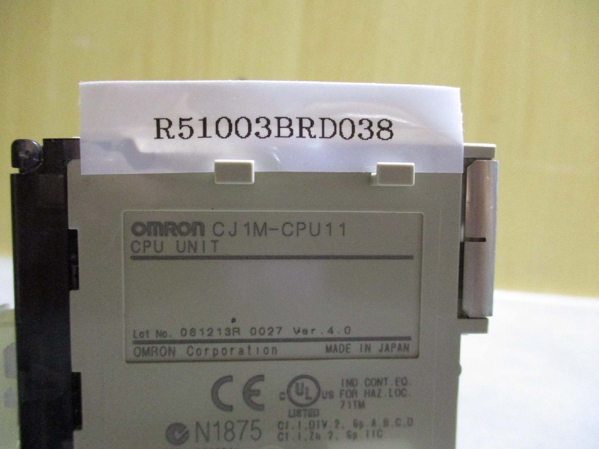 中古 OMRON CPU UNIT CJ1M-CPU11 CPU ユニット (R51003BRD038)_画像2