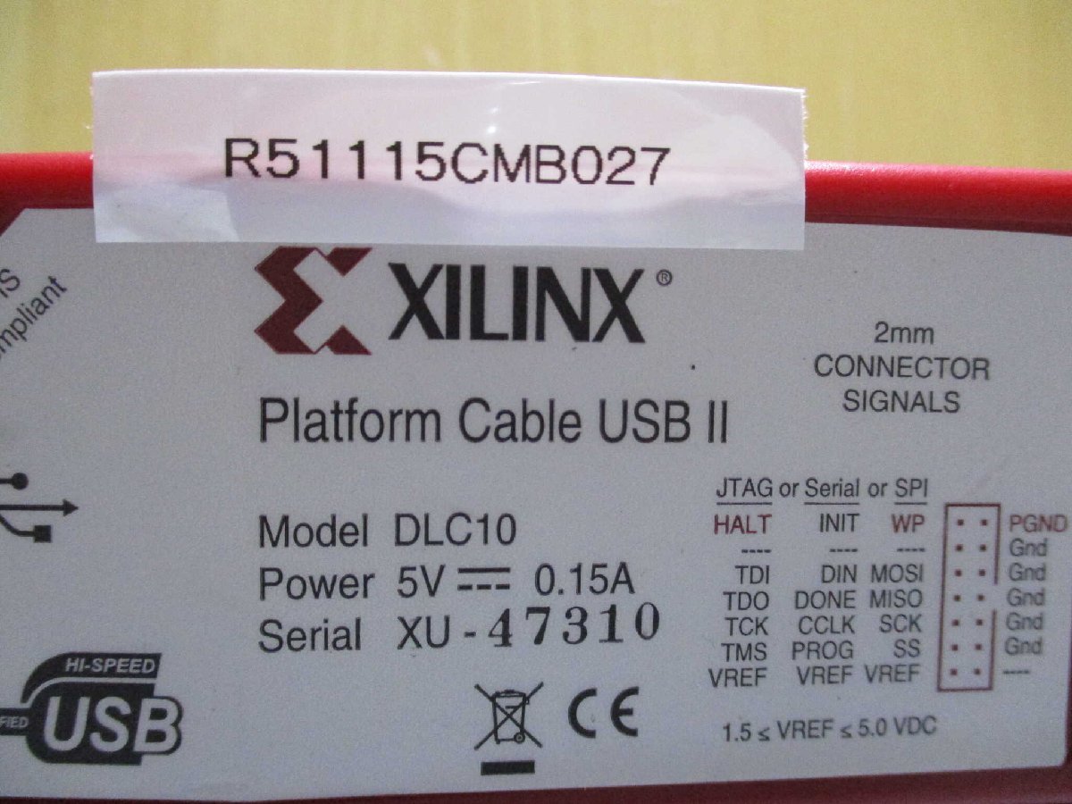 中古 Xilinx DLC10 2mm Connector Signals Platform Cable USB II Great Condition Red (R51115CMB027)