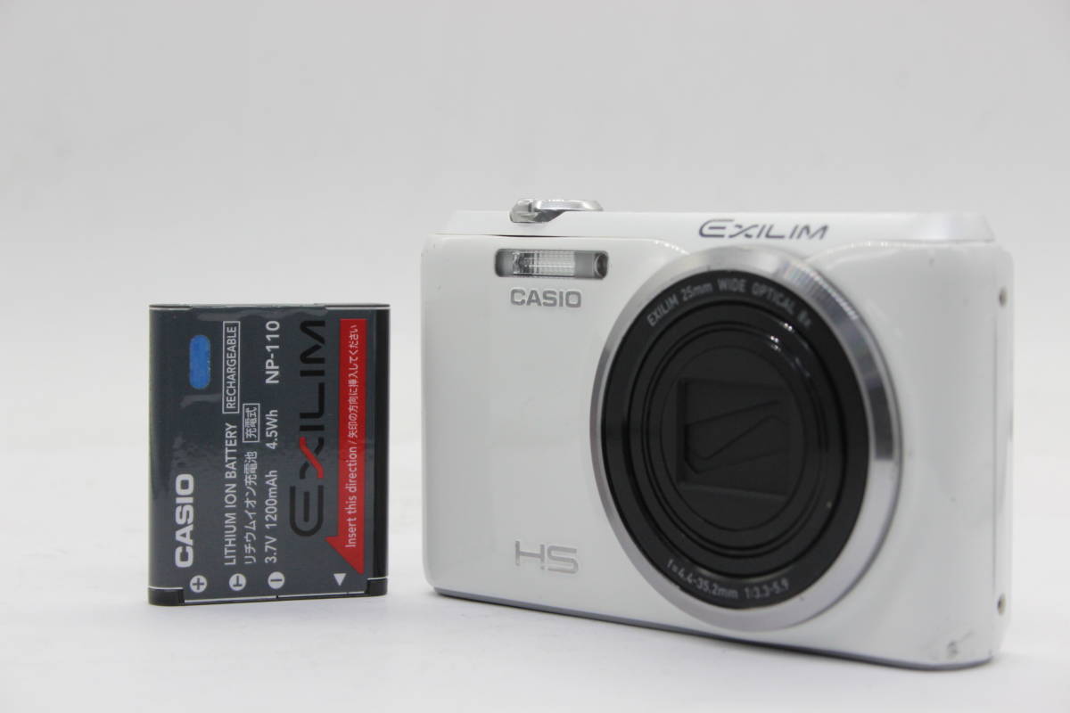 【返品保証】 カシオ Casio Exilim EX-ZR20 ホワイト 25mm Wide 8x バッテリー付き コンパクトデジタルカメラ s4682_画像1