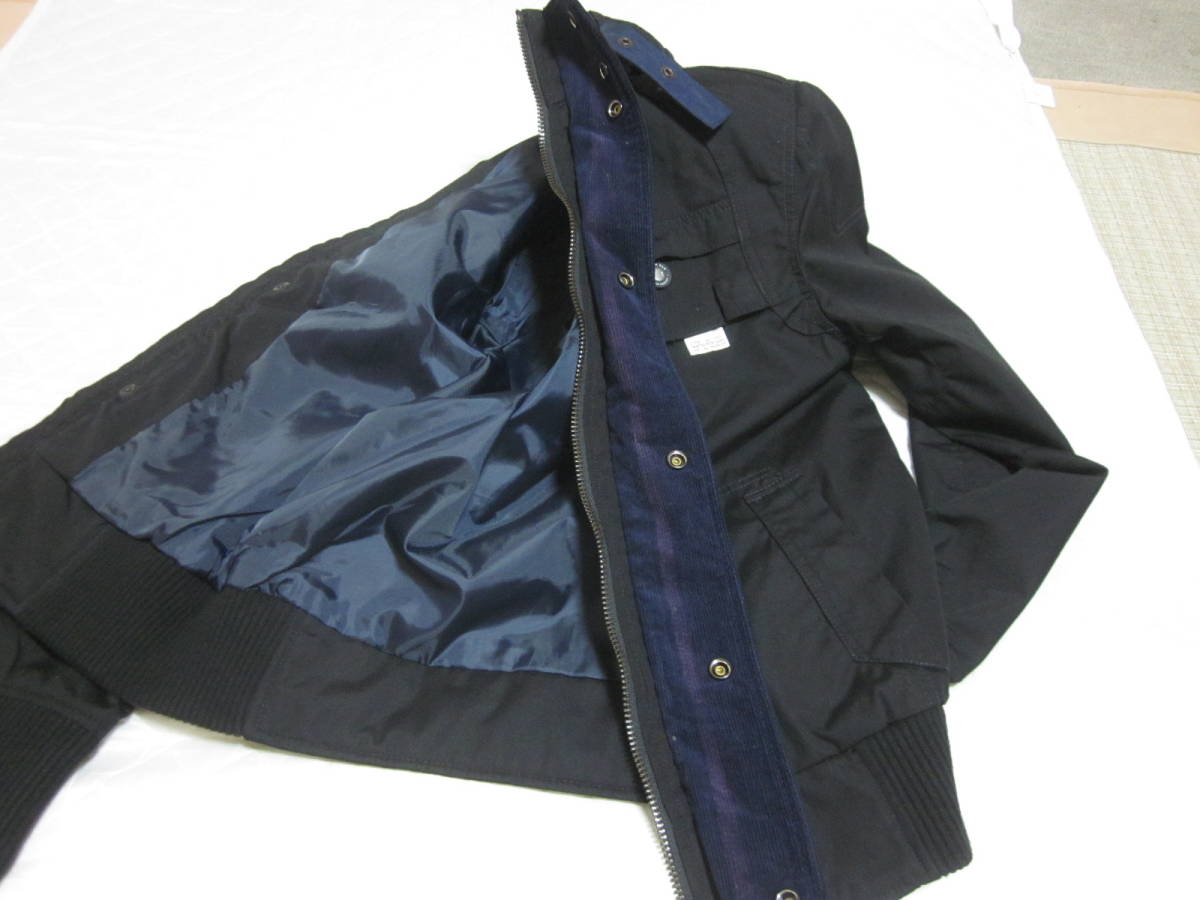 ★★★【 1/29・大幅値下げ 】G－STAR RAW ジースターロー：SANDHURST BOMBER　ブラックジャケット：正規品：サイズ表示 S：送料無料_フロントジップの上からボタン留め