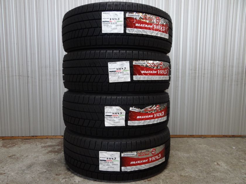 21年製 国内正規品 国産 225/45R18 91Q ブリザック VRX3 225 45 18 スタッドレス 冬タイヤ 4本価格 総額 133000円/138000円☆_画像1