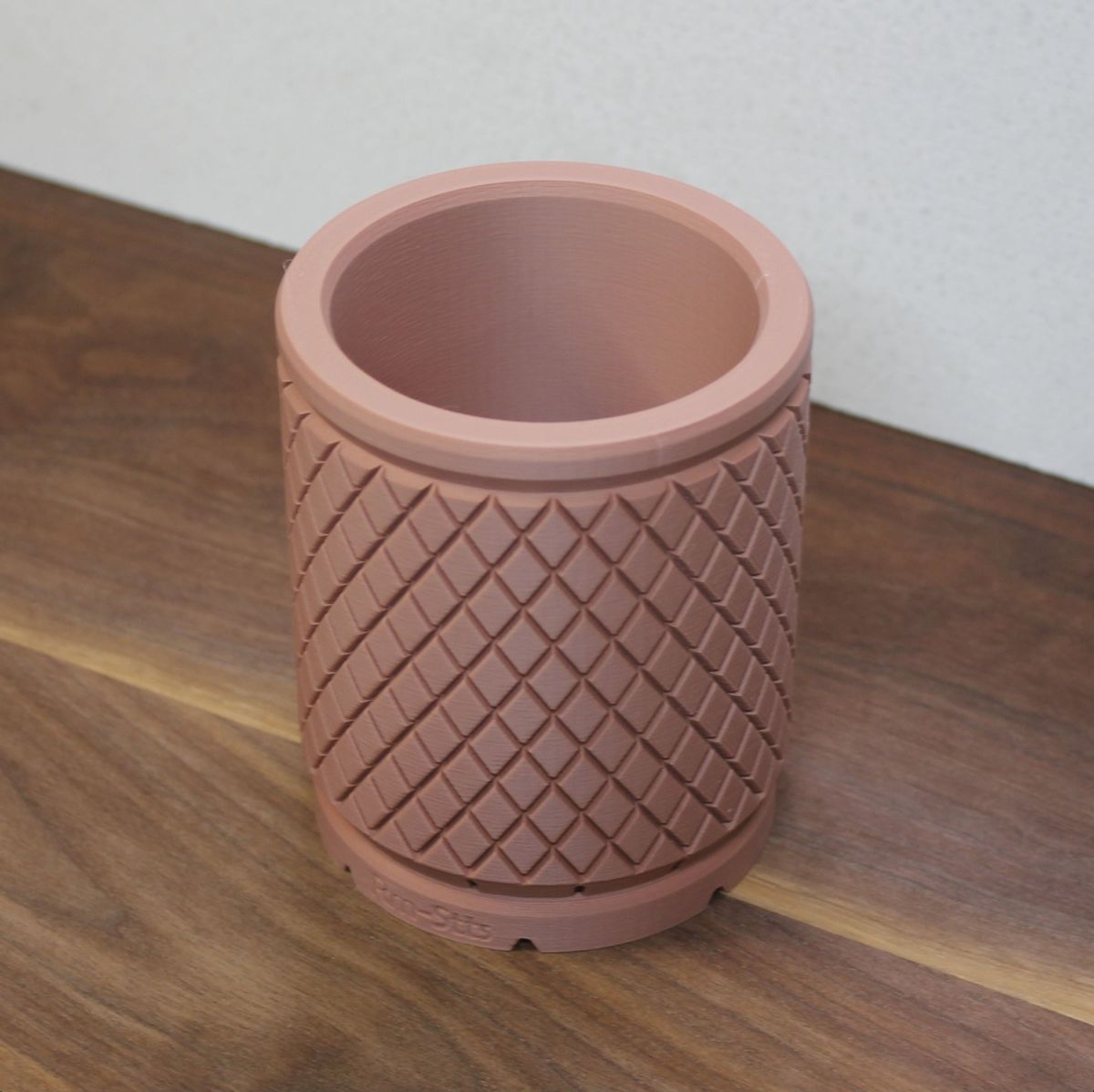 植木鉢/3Dプリント　テラコッタ (淡いピンク) 直径 9cm  高さ 11cm  アヤメ110