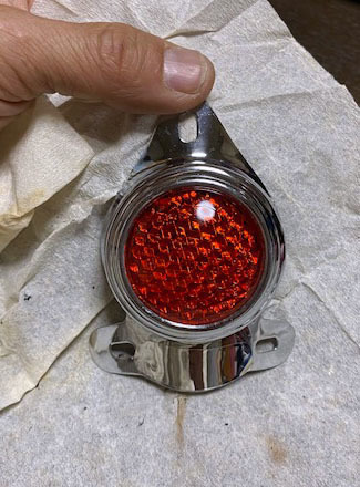 ガラス 反射板 リフレクター 赤色 レッド made in Japan 富士 光 実用車 実用自転車 昭和レトロ ハーレー カスタムバイク レンズ外せます_画像4